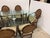 McGuire Furniture Oval Glass Top Dining Table + Six Double Cane Back Dining Armchairs, Vintage Set For Sale - Image 9 of 15