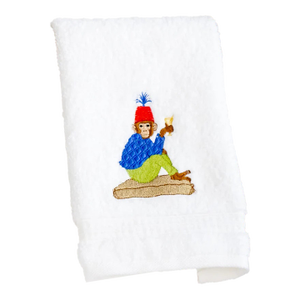 Martini Monkey Terry Guest Towel, Embroidered