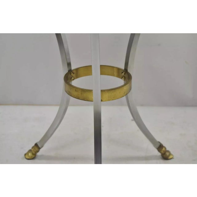 Maison Jansen Style Steel and Bronze Hoof Round Slate Top Regency Side Table For Sale - Image 10 of 12