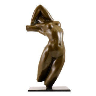 Modern Brown Patinated Torso Sculpture, 20th Century, Bronze For Sale
