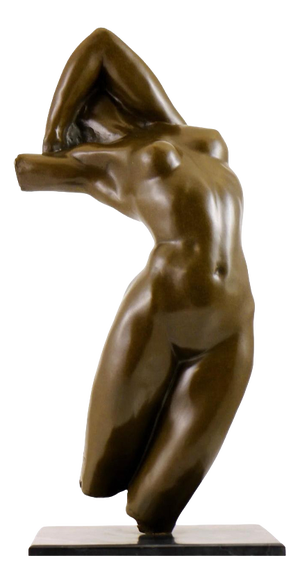 Modern Brown Patinated Torso Sculpture, 20th Century, Bronze