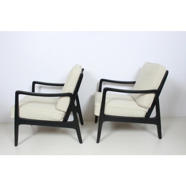 Early Ole Wanscher Ebonized Mahogany Lounge Chairs, 1950's - A Pair For Sale - Image 9 of 13