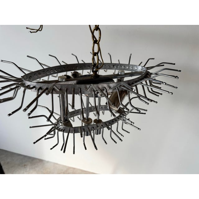 70's Vintage Italian Venini Tiered Clear Murano Glass Chandelier For Sale In Miami - Image 6 of 12