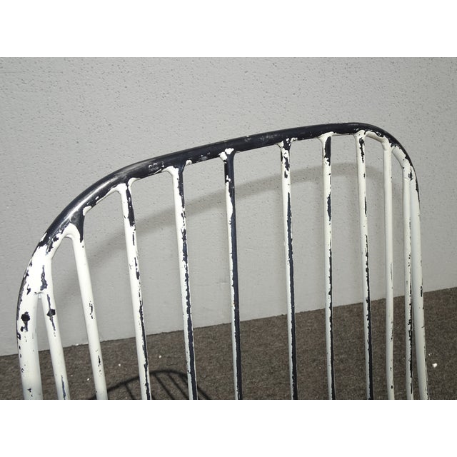 Pair of Vintage Mid Century White Iron Side Chairs For Sale - Image 9 of 12