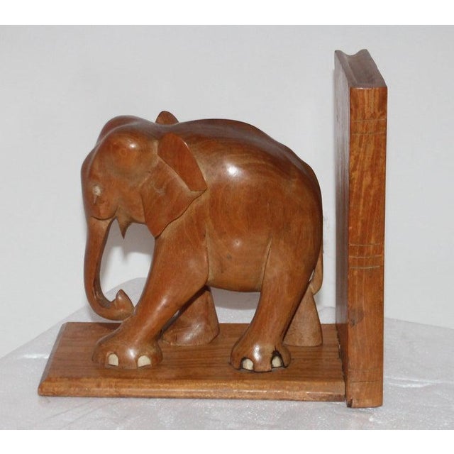 Hand Carved Elephants Bookends a Pair Chairish