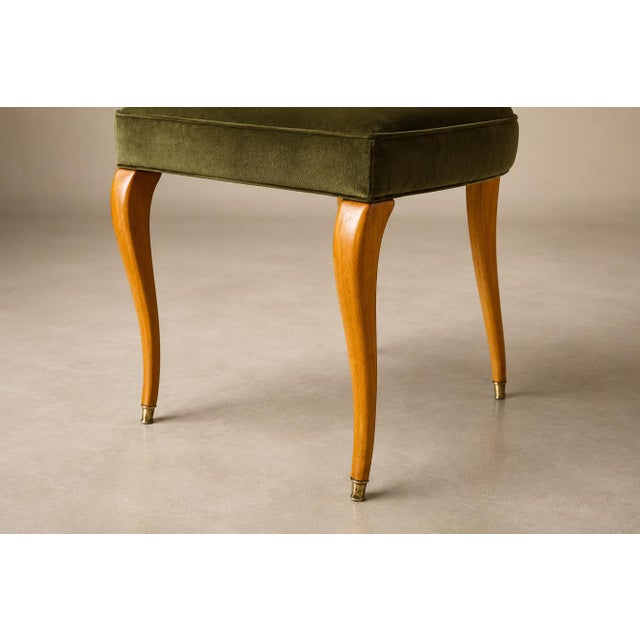 Brazilian Modern Set of Eight Dining Chairs in Pau Marfim and Olive Green Mohair by Giuseppe Scapinelli, 1950s, Brazil For Sale - Image 15 of 18