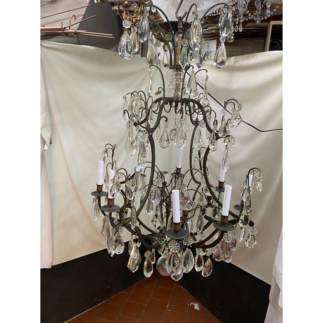 Large - Louis XV Lead Crystal Chandelier. Est. 1764 to 1860, Heavy Baccarat Lead Crystal For Sale - Image 9 of 9