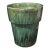 Vintage Mid-Century Green Glazed Terra-Cotta Pottery Heavy Cache Pot Planter For Sale