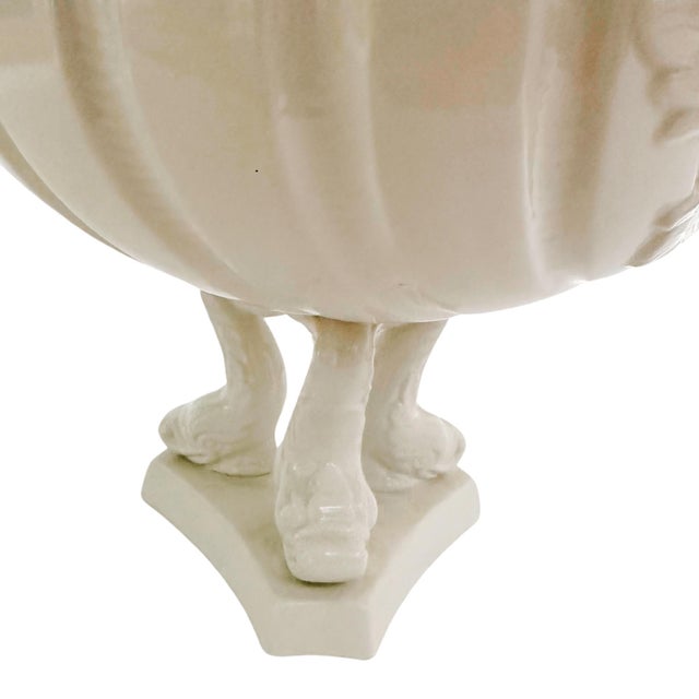 Vintage Italian Whiteware Shell & Dolphin Pedestal Centerpiece For Sale - Image 10 of 12