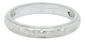 14k White Gold Forget-Me-Not Wedding Band Ring