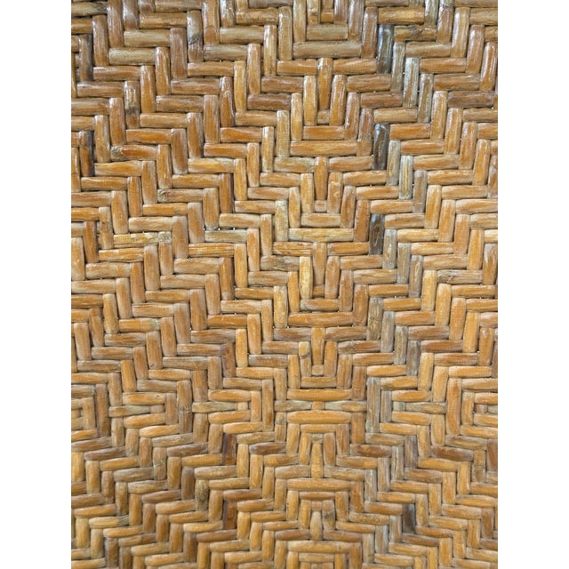 Tan 1970s Bamboo and Woven Rattan Dining Chairs- Set of 4 For Sale - Image 8 of 9