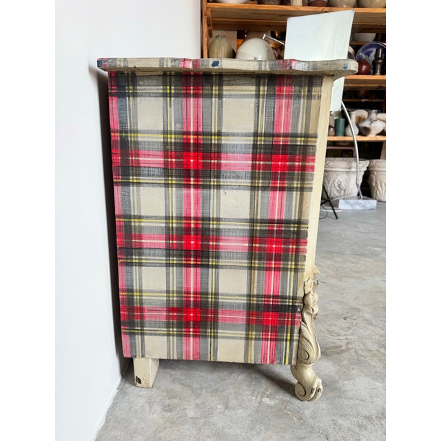 Antique French Country Farmhouse Chest of Drawers With Tartan Detailing For Sale - Image 4 of 12