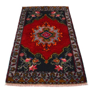 1970s Small Rug, Entryway Rug, Bath Mat, Kitchen Decor, Turkish Rug, Doormat 1'11" X 3'3" For Sale