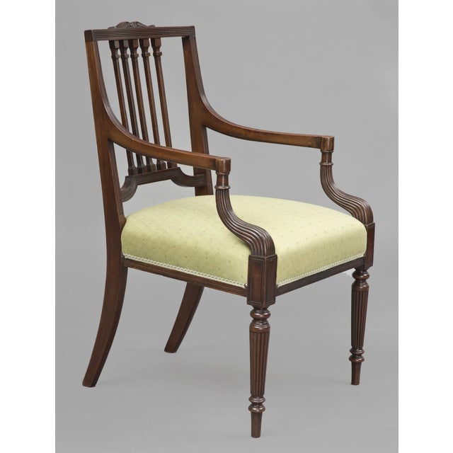 Victorian English Mahogany Open Armchair, circa 1860 For Sale - Image 3 of 9
