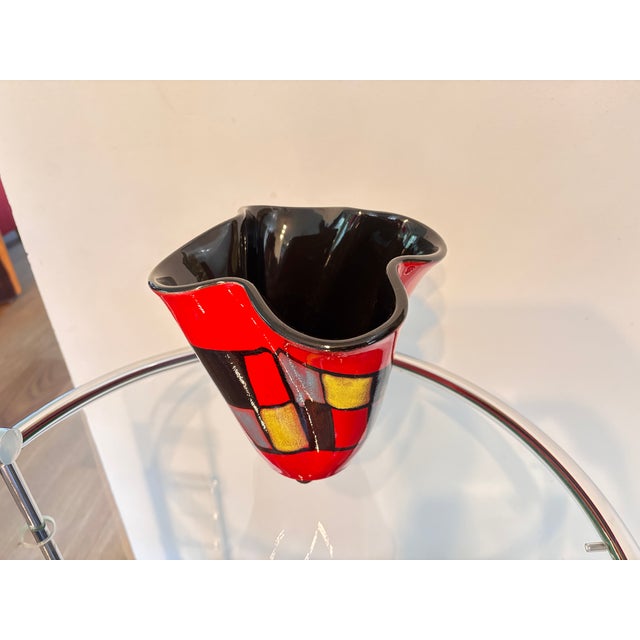 Checkered Ceramic Vase from Elchinger, France, 1950s For Sale - Image 4 of 7