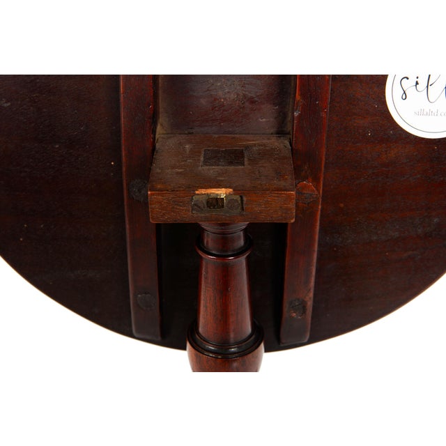 Brown Rare English Queen Anne Antique Miniature Salesman Sample Tilt-Top Table For Sale - Image 8 of 16