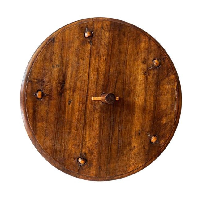 19th Century French Walnut Swivel Chair: Figural Crest & Organic Movement For Sale - Image 16 of 17