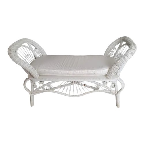 Vintage Wicker Bench White Vintage Wicker White Lounge Chair