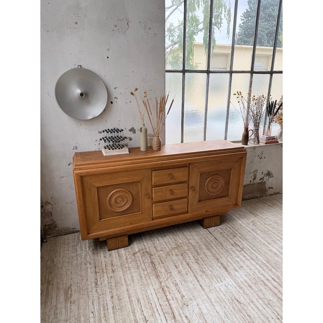 Art Deco Oak Sideboard by Dudouyt, 1940s For Sale - Image 9 of 18