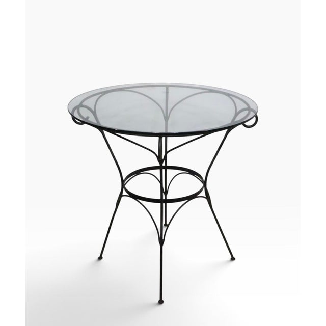 Late 20th Century 3 Pc. Wrought Iron Garden Patio Poolside Cafe Bistro Set For Sale - Image 10 of 15