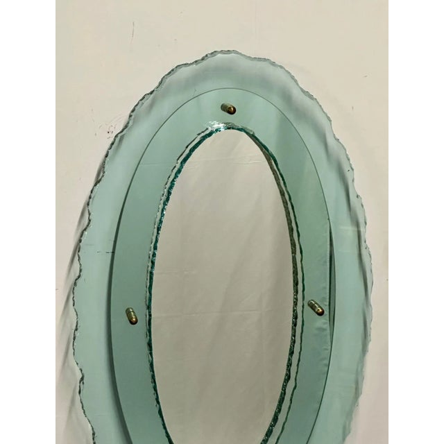 Italian Mid-Century Modern Fontana Arte Oval Glass Mirror or Plateau or Tray For Sale - Image 9 of 12