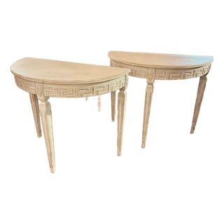 Pair of Swedish Gustavian Painted Consoles For Sale