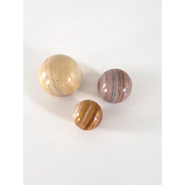 1980s Vintage Banded Jasper Orbs - Set of 3 For Sale - Image 5 of 11