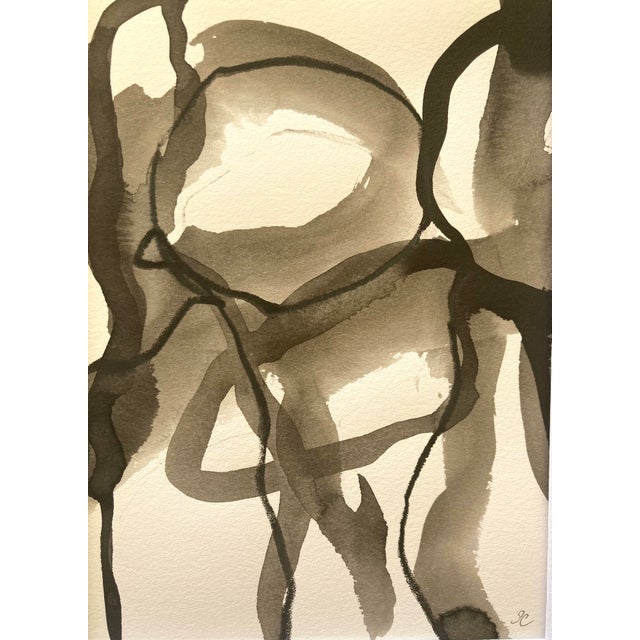 Original black ink painting on paper by Stephanie Cate, signed and matted. Ready to frame.