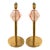 Italian Pink Murano Style Glass Table Lamps with Unlaquered Brass by Simoeng, Set of 2 For Sale - Image 7 of 8