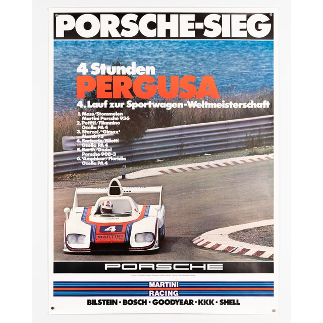 Modern Porsche Victory at the 4 Hours of Pergusa Poster by Erich Strenger, 1976 For Sale - Image 3 of 9
