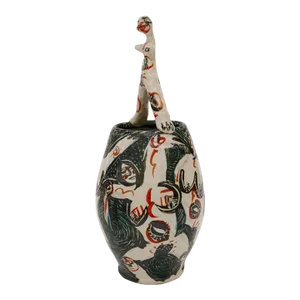 1980s Akio Takamori"s “Basket With Nudes” Porcelain Sculpture