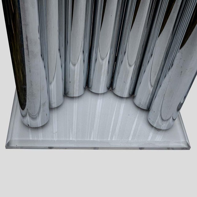 Metal Steel Tube Wall Lamps by Gaetano Sciolari, 1970s, Set of 2 For Sale - Image 7 of 10