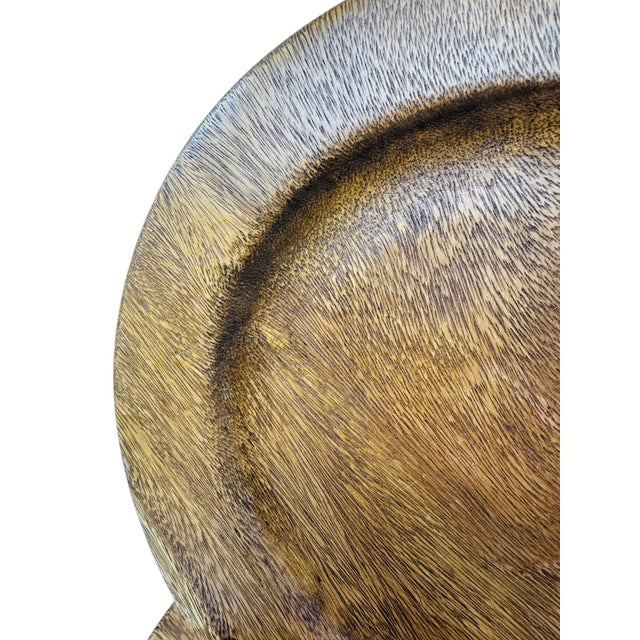2010s 2010s Hand-Turned Acacia Wood Charger Plates - Set of 5 For Sale - Image 5 of 10