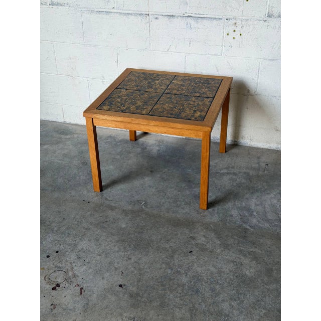 Oak Tile Top Coffee Table Danish Mid-Century Modern 1960s For Sale - Image 4 of 10