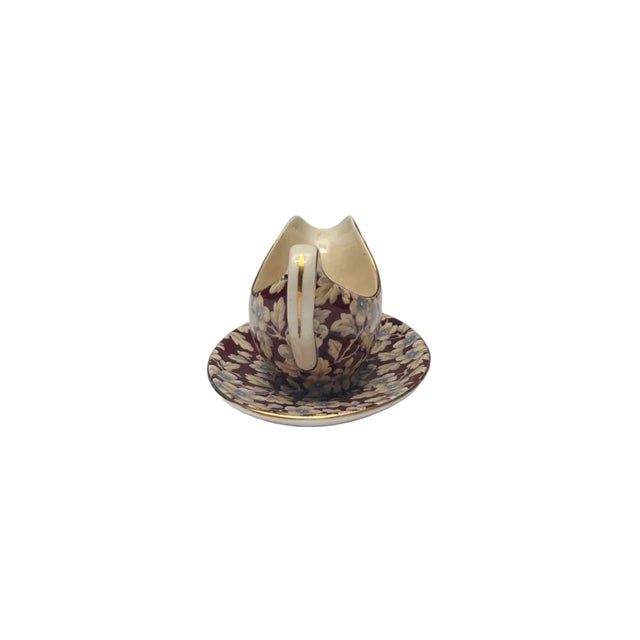 English Early 20th Century Lord Nelson Royal Brocade Mint Boat & Stand- 2 Pieces For Sale - Image 3 of 7