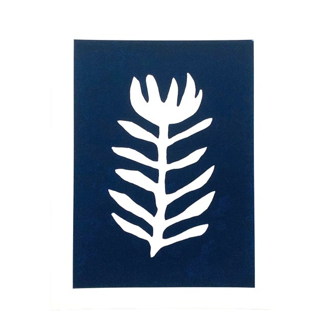 Dark Indigo Sunprint 'No. 8' Mini Giclee Print by Neicy Frey For Sale