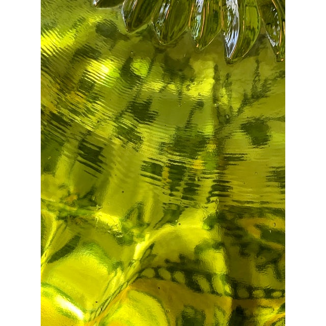Avocado 1960s Mid Century Avocado Green Glass Serving Bowl For Sale - Image 8 of 10