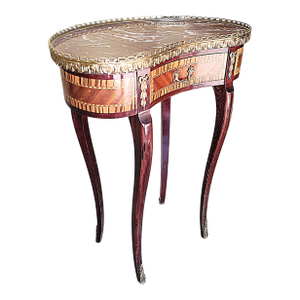 1950s French Kidney Shaped Marble Top Side Table