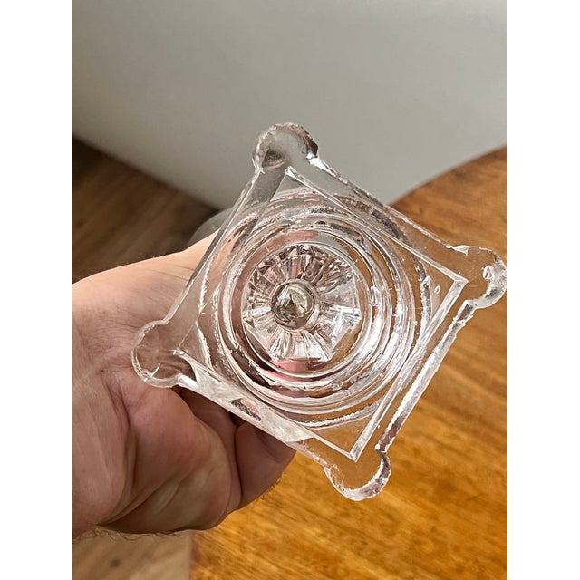 Glass Attributed Boston & Sandwich Pressed Glass Boudoir Fluid Lamp, Circa 1850 For Sale - Image 7 of 9