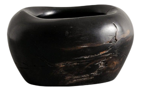 Large Mid-Century French Decorative Wooden Ebony Bowl by Odile Noll, 1960s