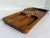 Mid 20th Century 1950s Mission California Mid-Century Carved Wood Desk Organizer With Brass Dividers For Sale - Image 5 of 7