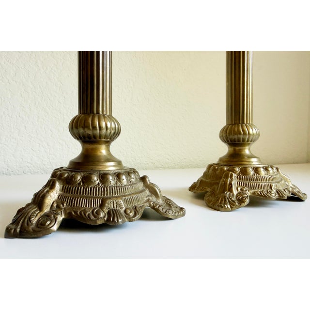 Palm Beach Style Brass Candlesticks, 1960s - A Pair For Sale In Sacramento - Image 6 of 11