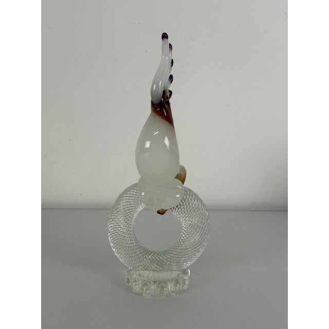 Glass Murano Glass Bird in the style of Barovier & Toso, 1960s For Sale - Image 7 of 9