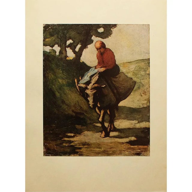 Paper 1940s After Honore Daumier "Returning From the Market" First Edition Cottage Style Lithograph For Sale - Image 7 of 8