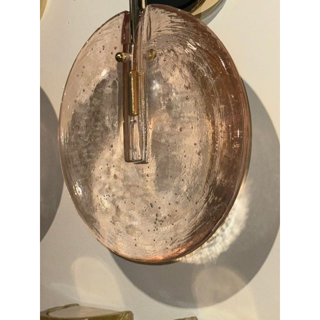 Pink Murano Glass "Lollipop" Sconces - a Pair For Sale - Image 4 of 6