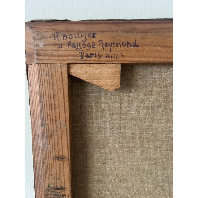 Green 1950s French Tower Anne De Bretagne Oil Painting on Canvas For Sale - Image 8 of 9