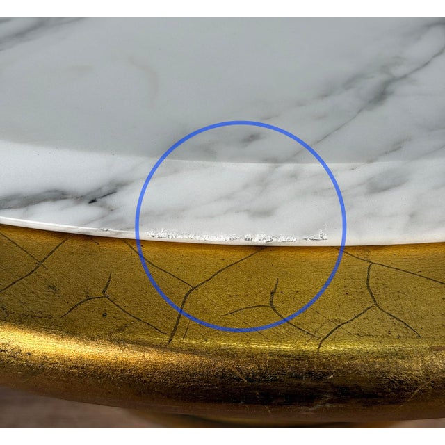 1970s Vintage Hollywood Regency Gold Gilt & Marble Rotating Cocktail Coffee Table For Sale - Image 5 of 9