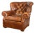 Restoration Hardware Churchill Cigar Leather Luxe Writer's Chair For Sale