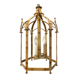 Casa Gusto/Birger Bamboo Tole Lantern For Sale