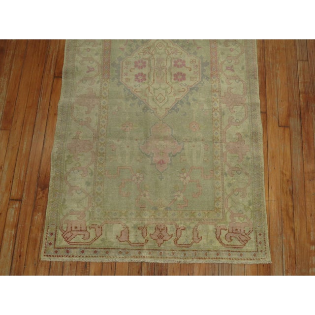 Feminine Antique Turkish Oushak Rug, 3'4'' X 6' For Sale - Image 10 of 10